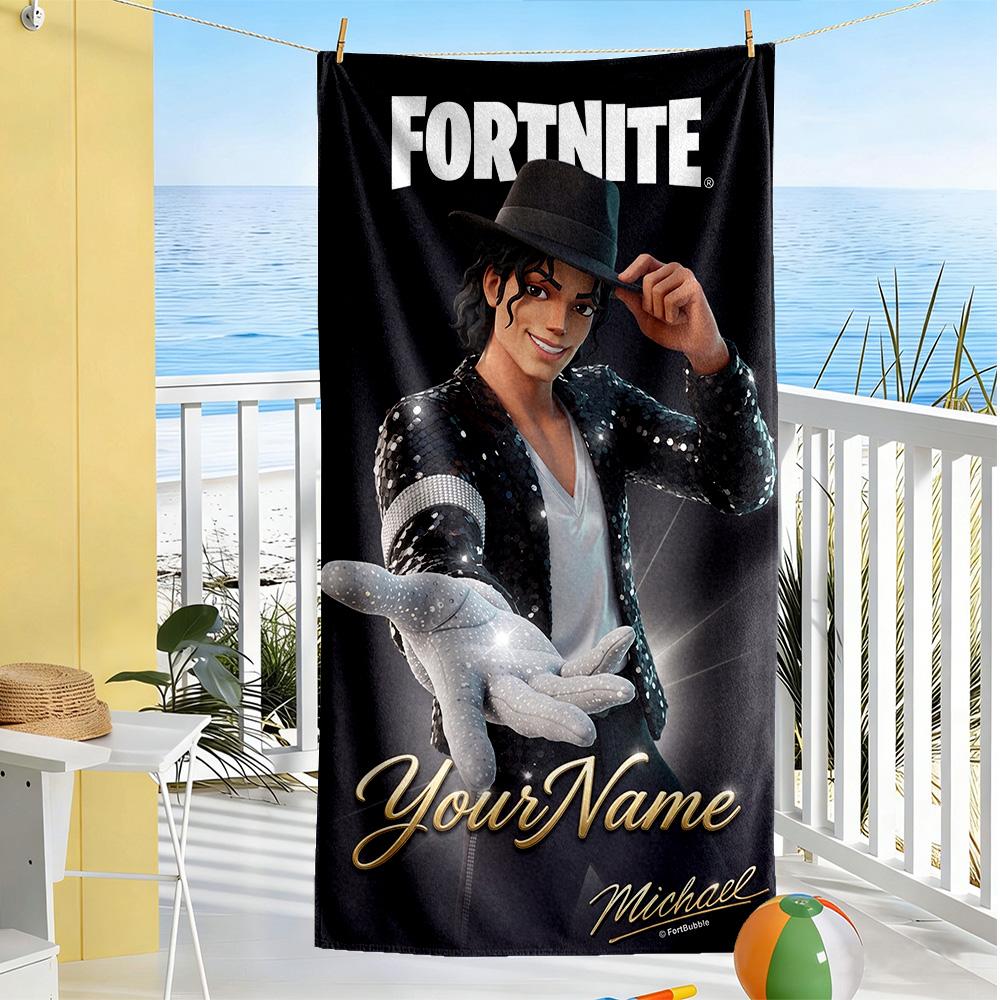 Michael Jackson Customize Your Name Beach Towel Super Soft Microfiber Quickdry Fabric Portable for SwimmingBeachCamping Travel Beach AccessoriesGym