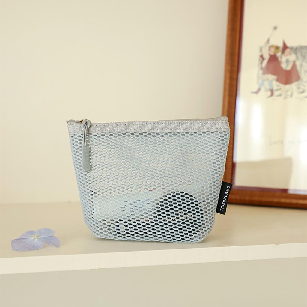 Portable Mesh Cosmetic Bag Summer Beach Women Storage Bag Pen Cosmetic Toothbrush Organizer Holder Wash Pouch
