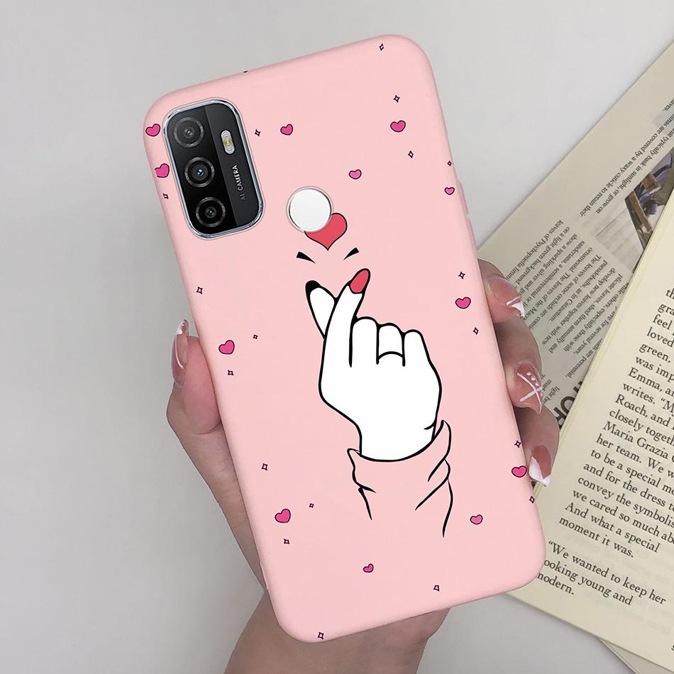 For OPPO A53S 2020 Case Cartoon Coque Heart Painted Silicone Phone Back Cover For Oppo A53s A 53s A53 S Oppoa53 2020 Shell Case