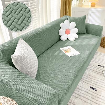 Housse de canapé en Jacquard extensible, antidérapante, pour salon, pour animaux de compagnie et enfants, sectionnelle en forme de L, 1 pièce