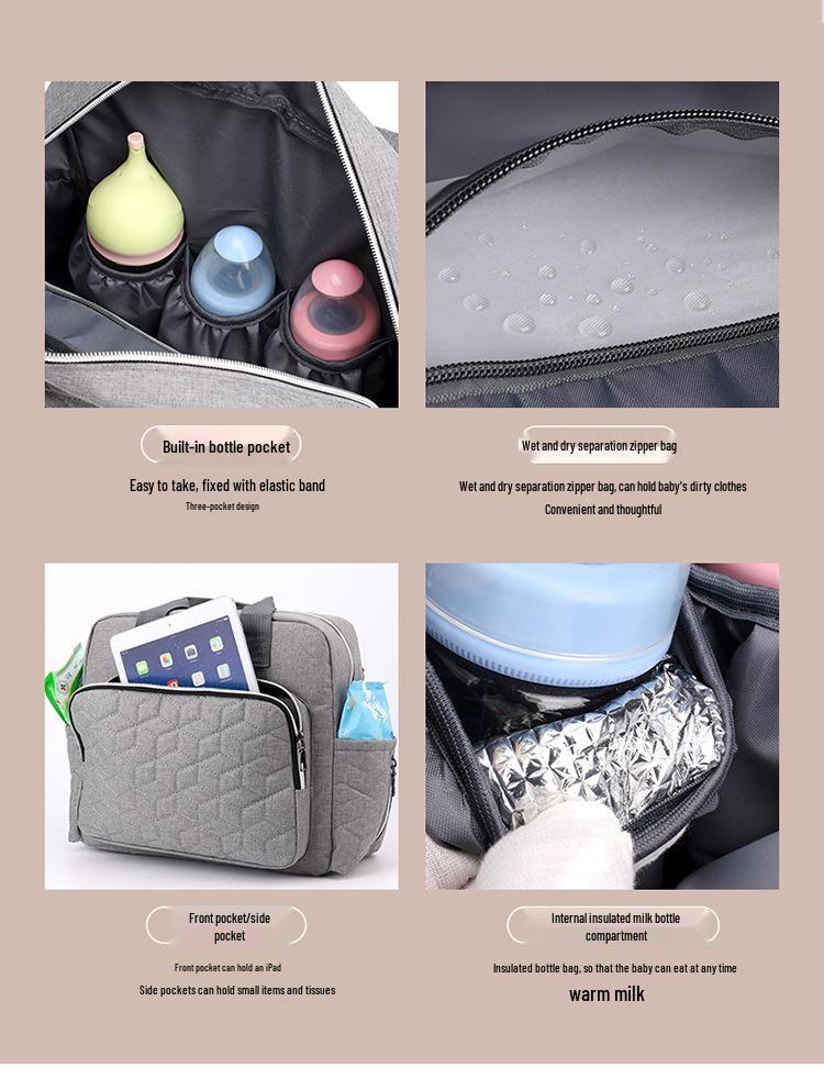Stylish Diaper Backpack: Fashionable, Large-Capacity Maternity Bag with Changing Pad, Single Shoulder/Crossbody Design