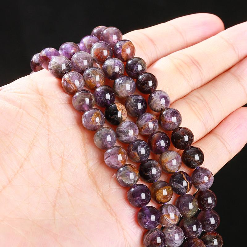 6 8 10mm Natural Ghost Amethyst Beads Round Loose Spacer Crystal For Jewelry Making Diy Necklace Bracelet Accessory