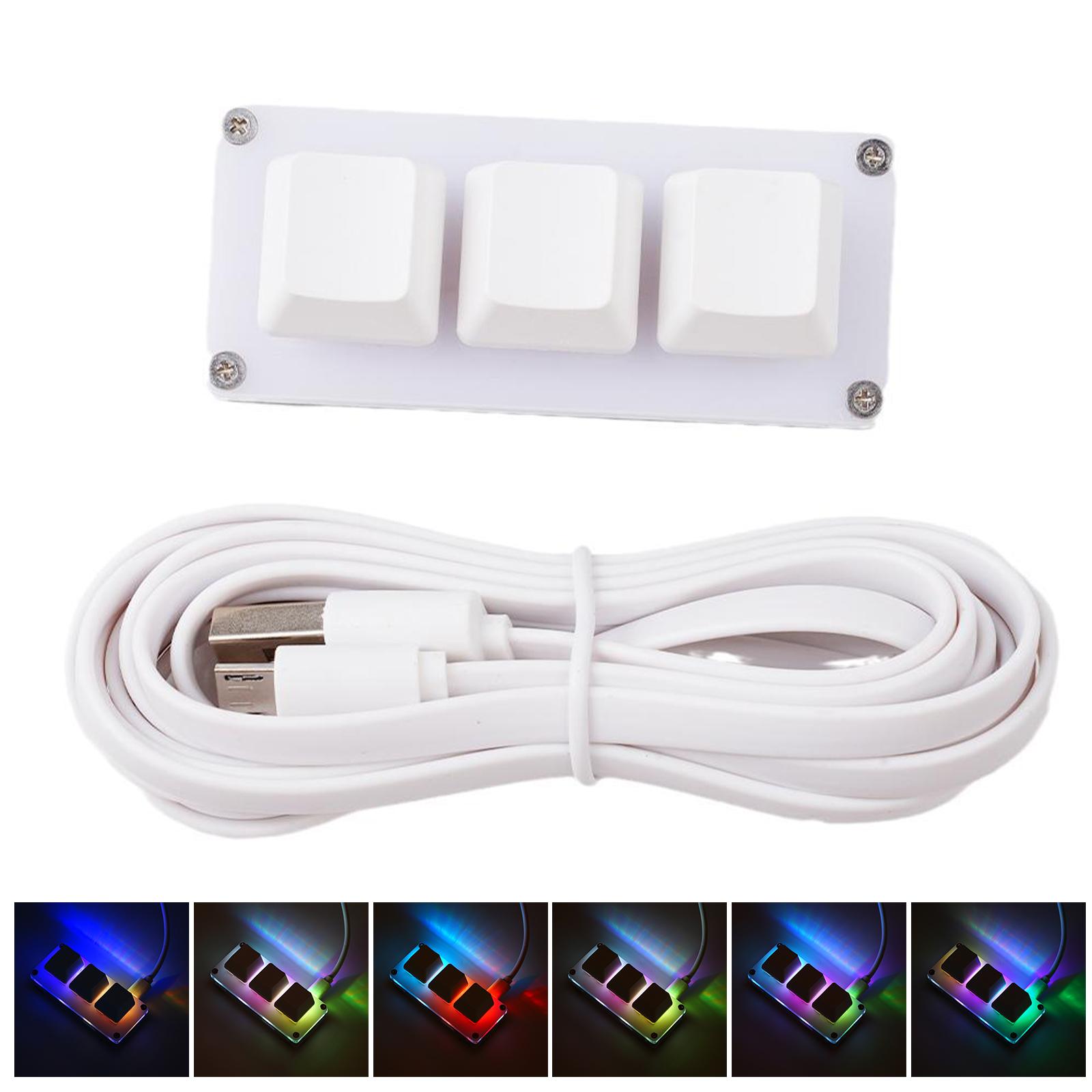 

RGB 3 клавиши макропрограммирование мини клавиатура для Photoshop вставить клавиатура кнопка игровой Macropad Co K8S6 white-One-size