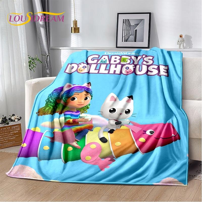 Cartoon Cute Gabbys Dollhouse Girl Soft Blankets,Keep Warm Throw Blanket Comfortable Blanket for Picnic Beds Sofa Home Bedroom