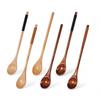 1Pc Wooden Tea Spoon Long Coffee Spoons Small Teaspoon Set Wood Honey Dessert Spoon Coffee Drink Stirrer Teaspoons Tableware