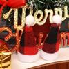 10Pcs Santa Hats Wine Bottle Covers Christmas Table Decoration Mini Cutlery Storage Bags Home Atmosphere Xmas Party