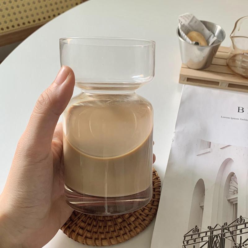 

Ins Песочные часы Чашка для кофе Вина Пива Молока Воды Боба Чай Кавайный Питьевой Стакан Подарок На День Рождения Корейский Прозрачный Скандинавский 310ml чистый