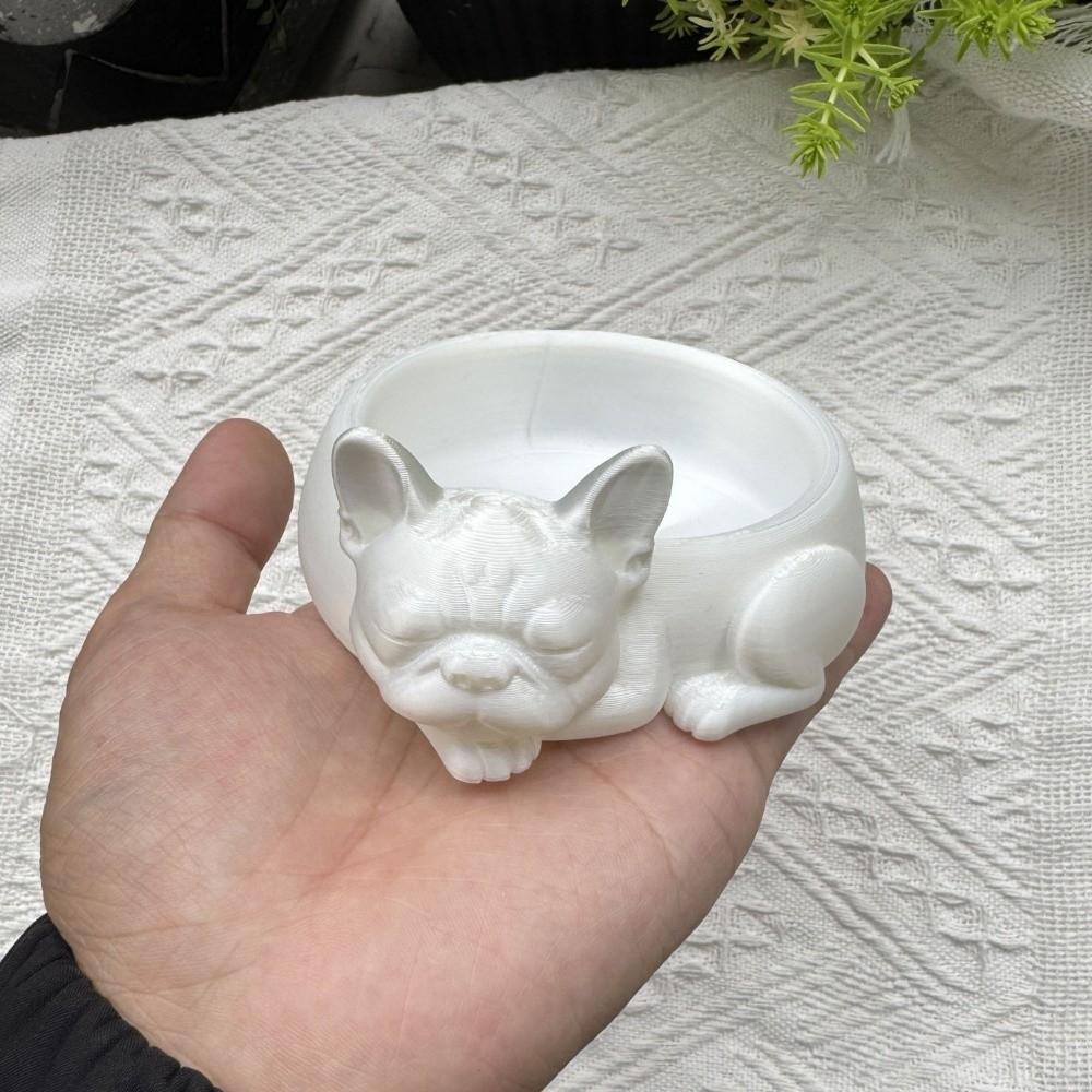 Ornaments Dog Shaped Flowerpot Funny Bulldog Plant Pot Cute Puppy Figurine Desktop