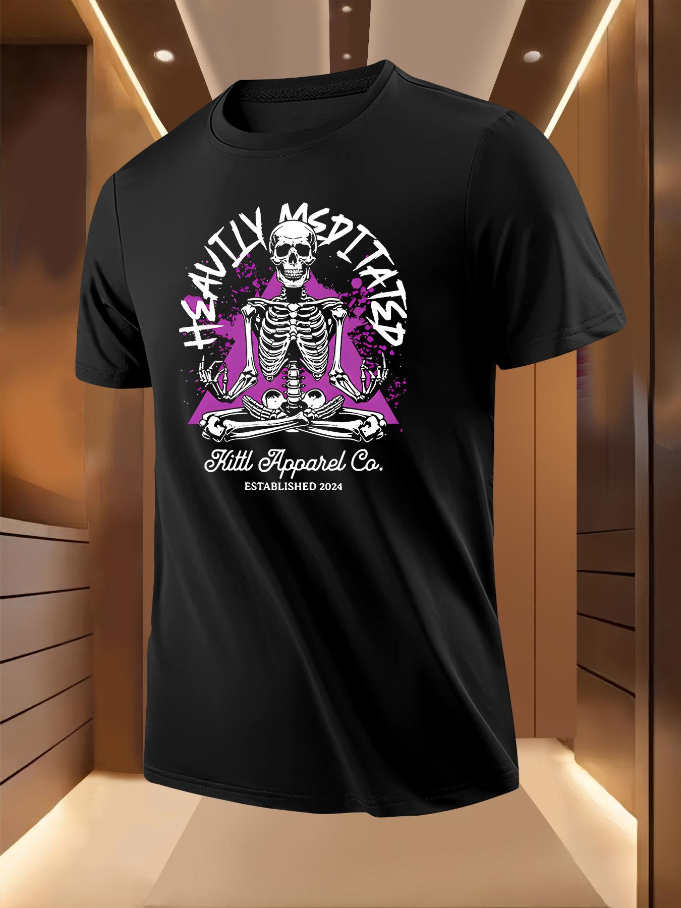 Skull Meditation Graphic Tshirt - Breathable Lightweight ... XXL