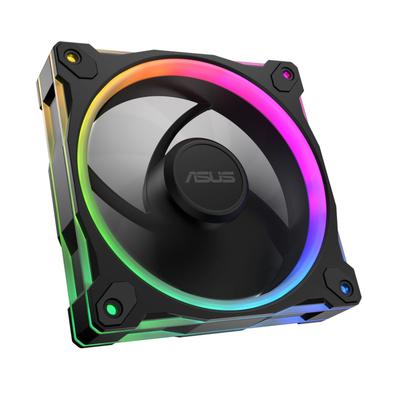 ASUS Prime MR120 ARGB Fan PC Case Fan, Double-Sided Lighting On Frame, 28mm Thickness, MR120 ARGB FAN BLACK, Authorized Japanese Distributor Product,