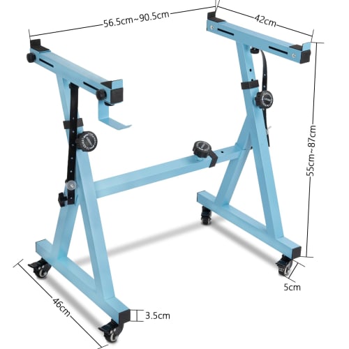Rxakudedo Z-Shaped Keyboard Stand with Casters, Adjustable Slide Rails, Easy Operation (Z-Light Blue)