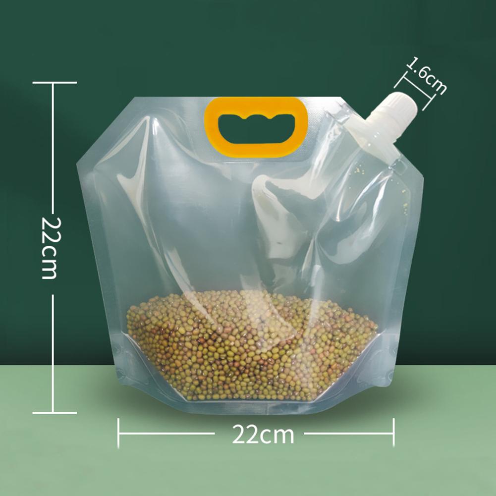 1PCS Sachet à fond plat avec fermeture à grain refermable en plastique pour boisson, pour jus, lait, céréales, sac de haricots, stockage alimentaire F3G6