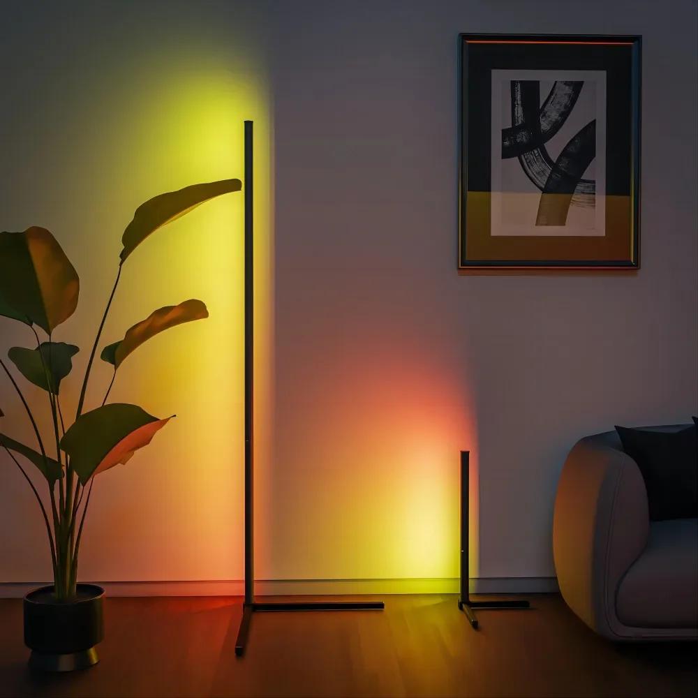 

Smart RGB Dream Color Dimmable Corner Floor Lamp Stand Smart APP LED Mood Light for Bedroom Gaming Living Home Decor 150cm-RGB чёрный