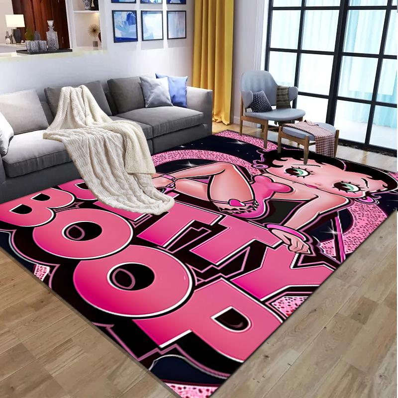 Betty Boop Pattern Rug, Indoor/Outdoor Mat, for Picnic, Gameroom, Bedroom, Office, Living Room, Home Decor Carpet, Birthday Gift