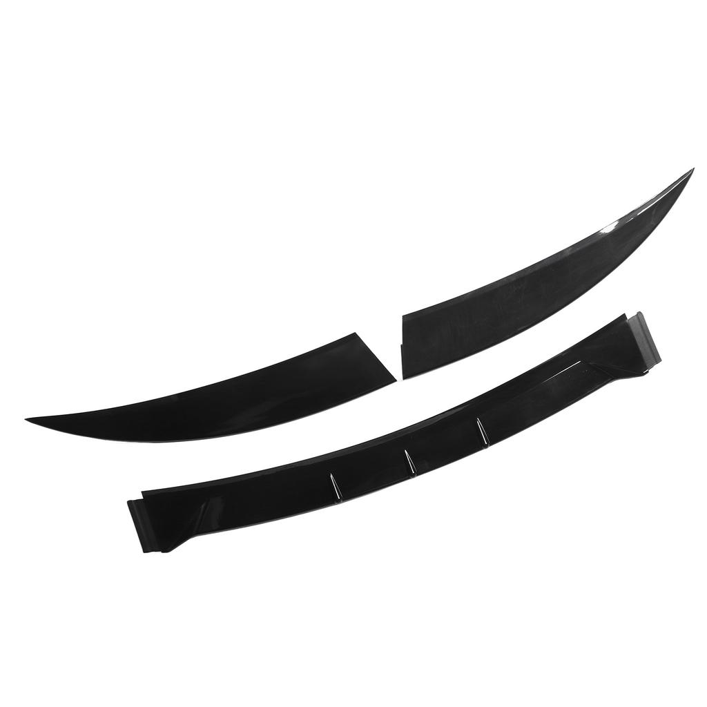 3PCS Car Rear Spoiler Wing Bright Black 120cm Low Noise Lightweight Shockproof Universal for Vehicle