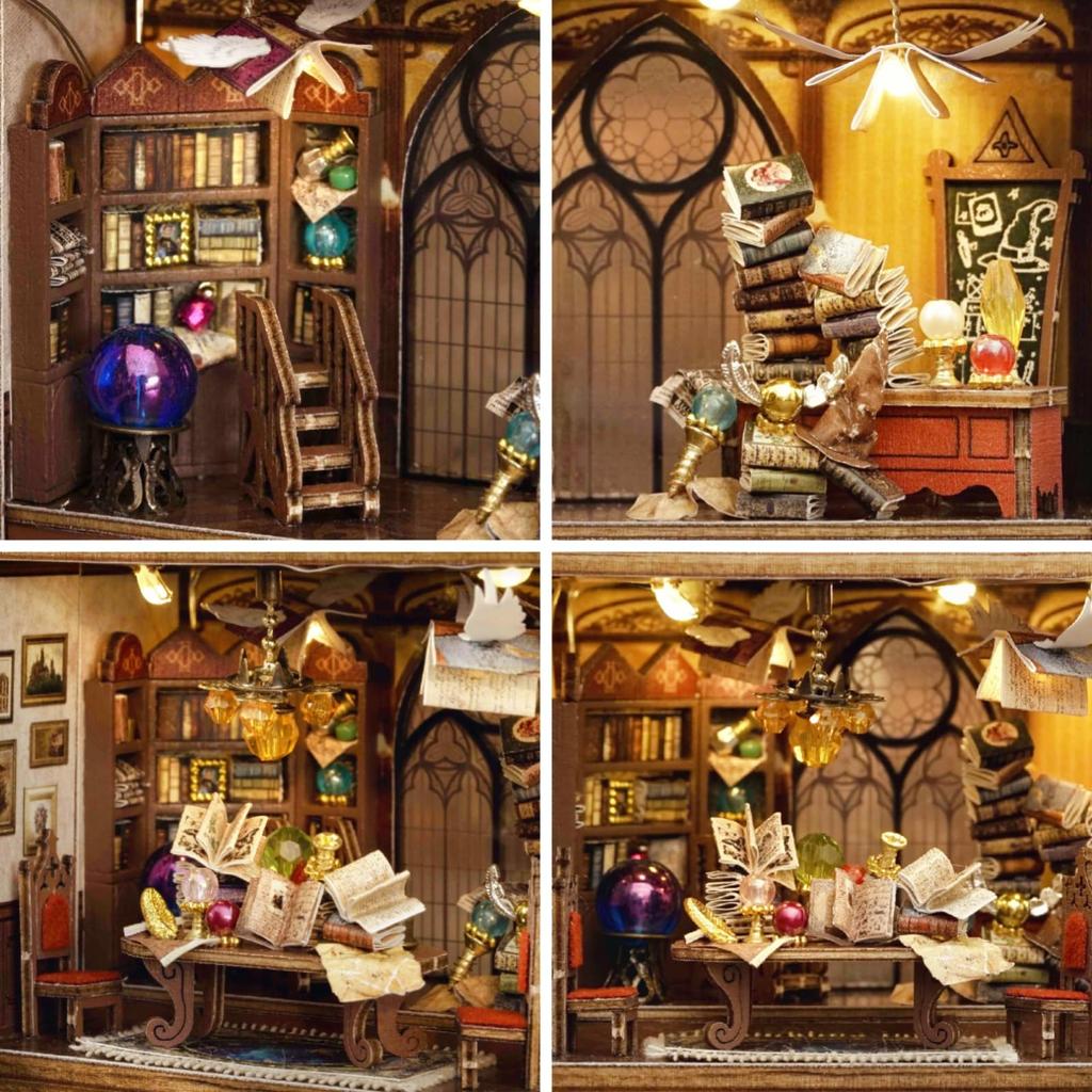 ZKEIZU DIY Wooden Dollhouse Kit with LED Miniature Handmade Home Gift Lights, Model, Craft, Decor, (Magical Fate)