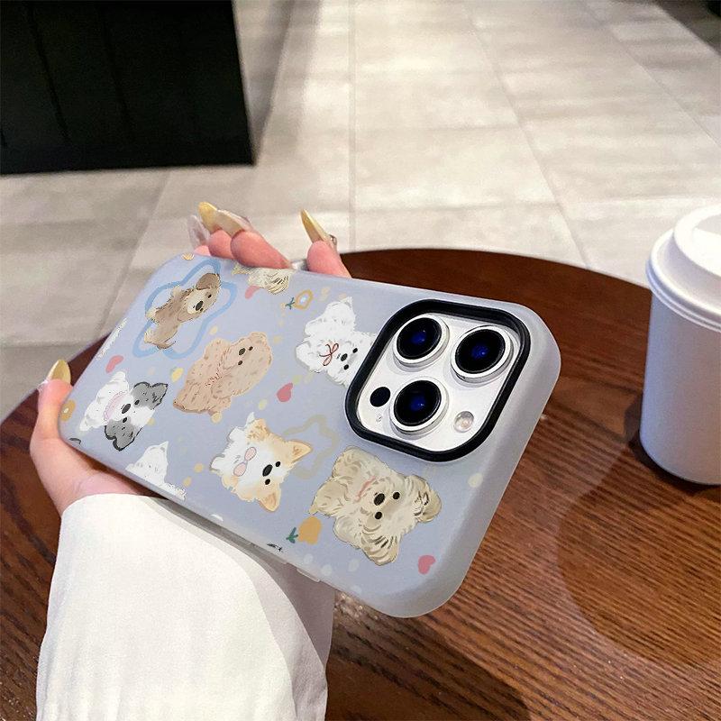 

Patterned Matte Frosted Skin Feel Casing PC+TPU 2in1 Cartoon Cute Animals Printed Protective Cover Soft Back Case iPhone 7 / iPhone 8 чёрный