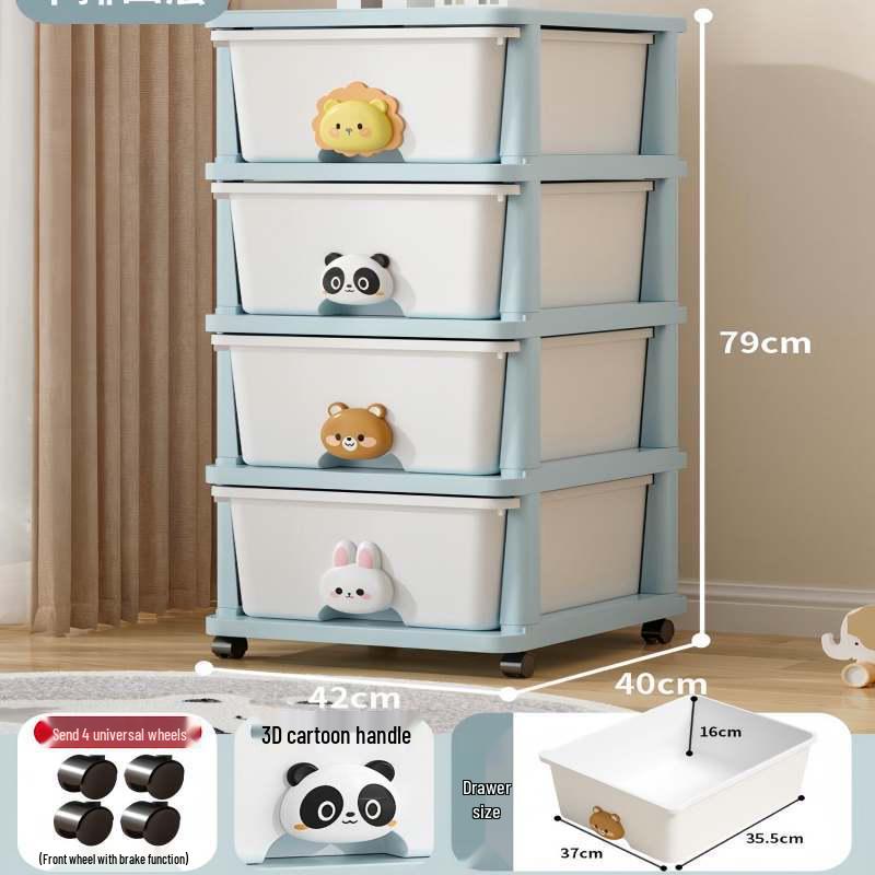 Children's Storage Cabinet with Drawers for Toys, Snacks, Clothes, and Bedside Use