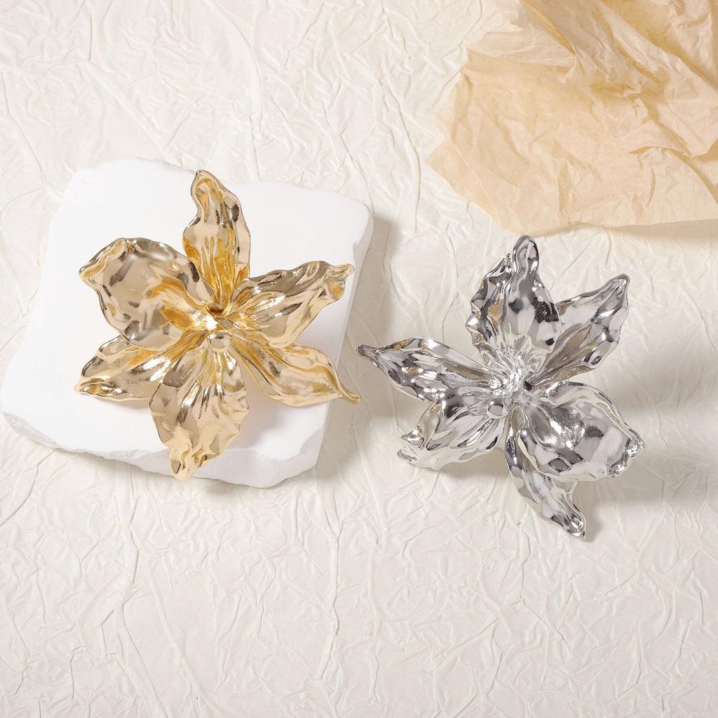 Exaggerated fashion personality trend alloy large flower live opening ring simple niche versatile model