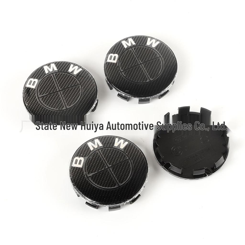 Helsvart kolfiber Mönster Emblemsats för BMW: Passar 3-serie, 5-serie, X5, X6 - Fram, Bak, Motorhuv och Fälgcentrumkåpor