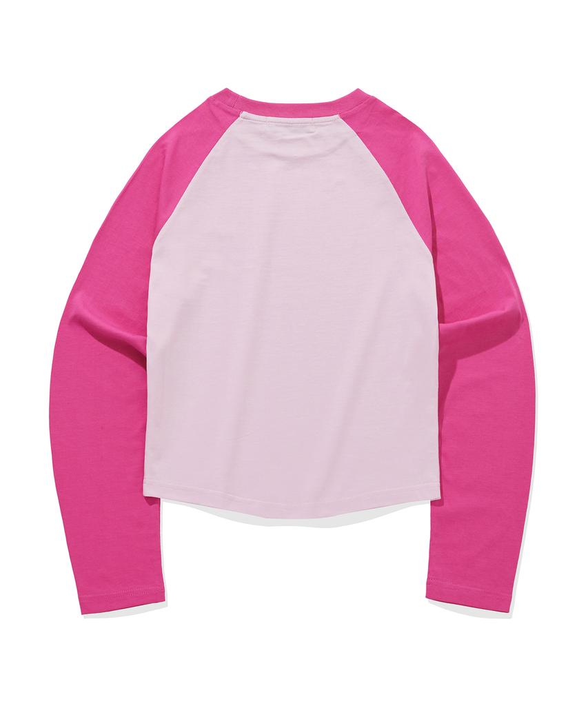 FALLETT Flower Logo Raglan Long Sleeve Pink