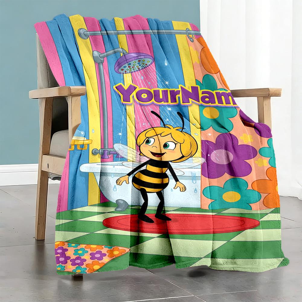 Biene Maja Personalized Text Blanket Cozy Customizable Blanket Durable Comfort Suitable for Office Office Chair Seaside Livingroom for All Occasions