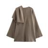 Damski Dzianinowy Krótki Płaszcz z Długim Rękawem Kurtka Jesień i Zima Leniwy Luźny Szal Peleryna Szalik Kardigan