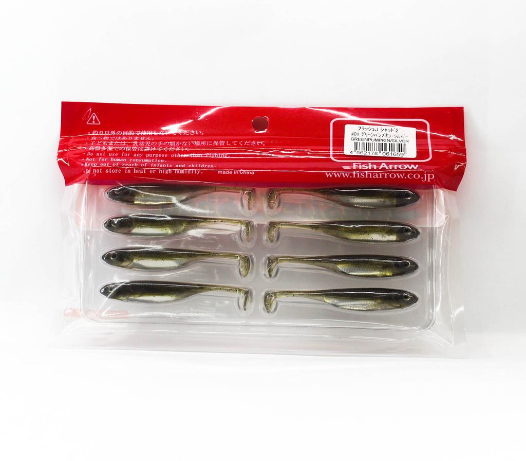 Fish Arrow Soft Lure Flash J Shad 2 Inch 8 Piece Per Pack #01 (1659)