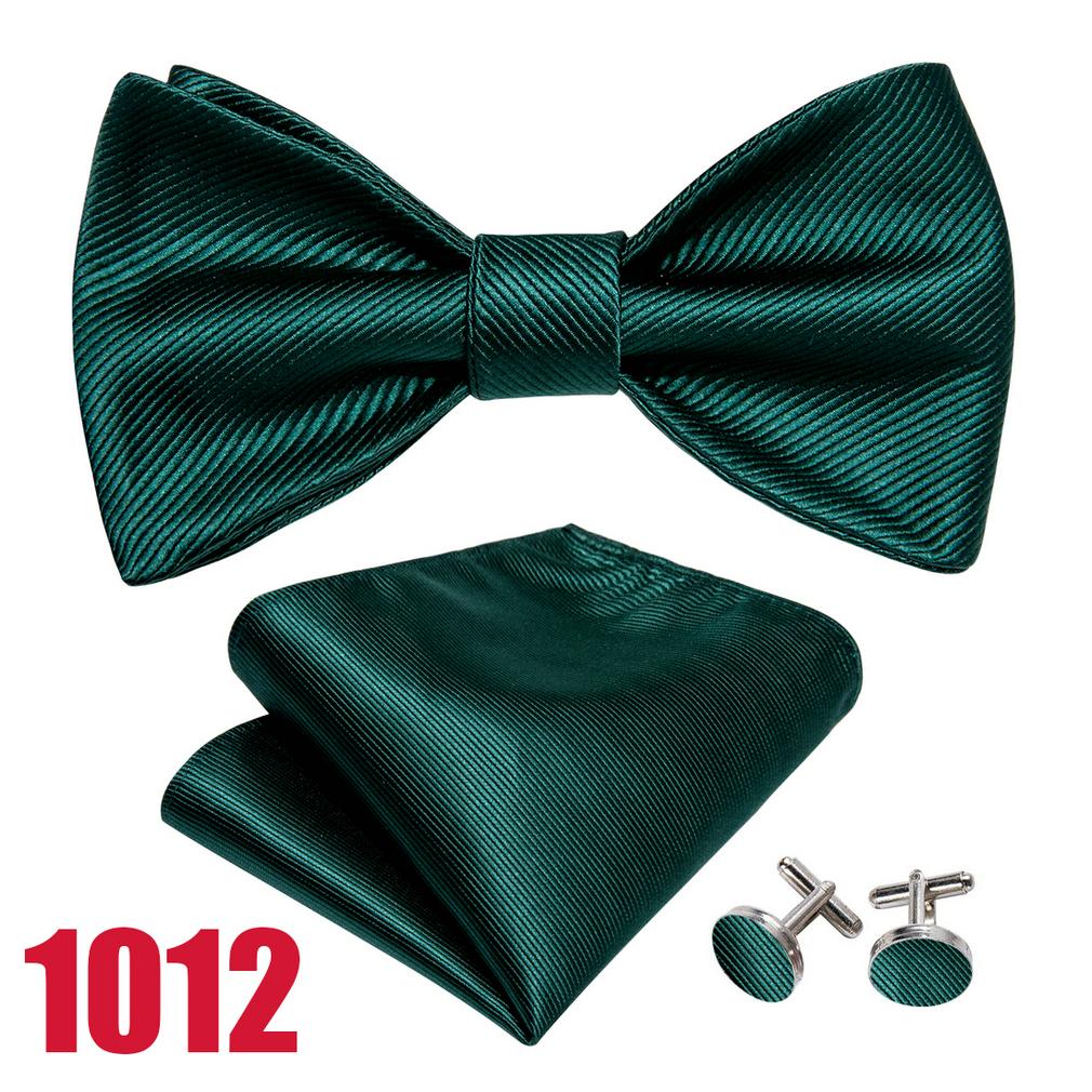 

Barry.Wang Мужской модный галстук-бабочка в полоску в клетку с узором пейсли, набор носовых запонок с завязками LH-1012