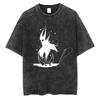 Washed Vintage Game Hollow Knight Merch T-shirt Men Women Casual Oversized Cotton T-shirts Male Cosplay Cartoon Lover T Shirts