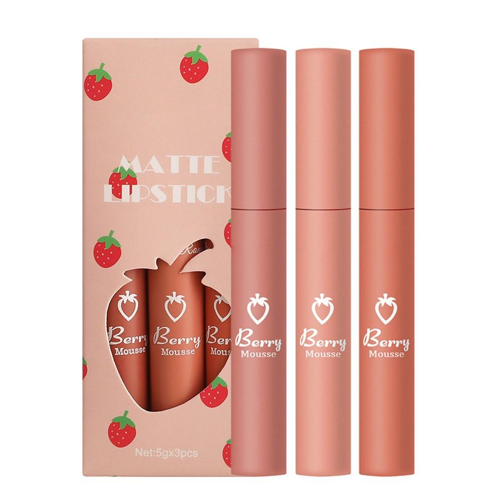 Liquid Lipstick Matte Finish Hydrating Lipstick Long-lasting Set Moisturize Non-stick Cup Lipstick Matte Beauty Lip Gloss