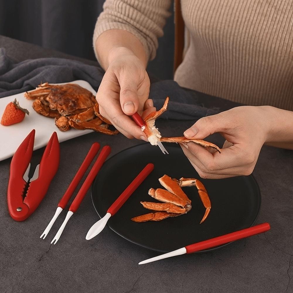 9pcs/set Efficient Lobster Cracker Plastic Crab Claws Sheller Crab Peel Tool Lobster Clamp  Seafood