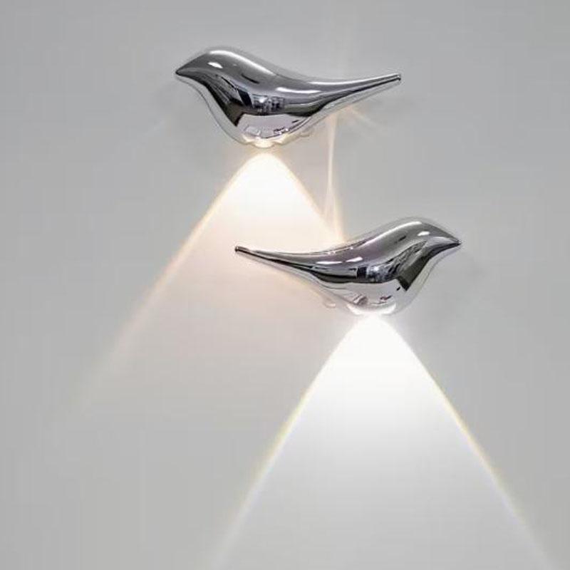 Motion Sensor Night Lights with Auto-On, Magnetic Stick-On Installation Long-Lasting Battery Life Bird Shape USB Rechargeable Wall Lights