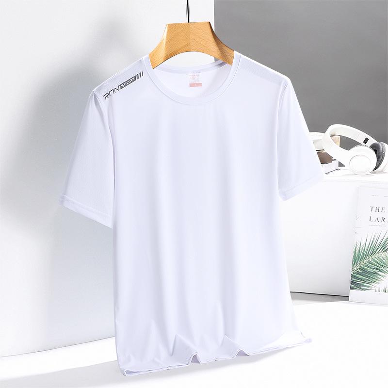 Summer Ice Silk Quick-Dry T-Shirt: Breathable Short Sleeve for Men & Women, Custom Logo Printing