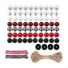 Christmas Snowman Wooden Beads Set Ornaments Loose Spacer Hanging Xmas Pendants for