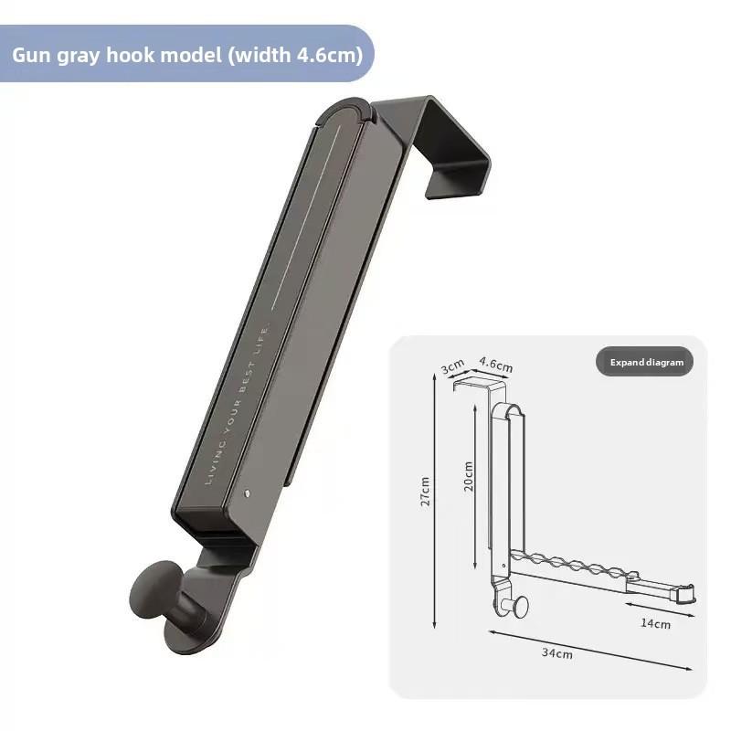 Modern Minimalist Aluminum Alloy Foldable Closet Hook For Bedroom Door Hanging Storage