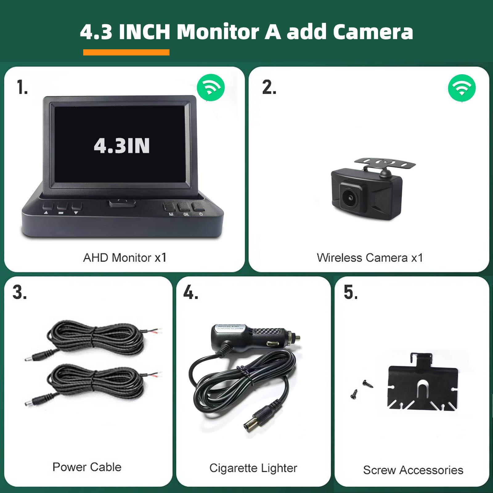 

Беспроводная AHD 1080P резервная камера заднего вида WIFI 4,3/5-дюймовый HD парковочный монитор для грузовиков, автобусов, автомобилей, транспортных средств, ночное видение