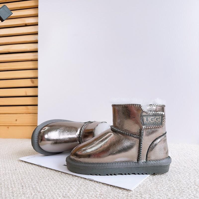 Children's Genuine Leather Snow Boots Sheepskin Fur Integrated Short Boots Waterproof Non-slip Cotton Shoes