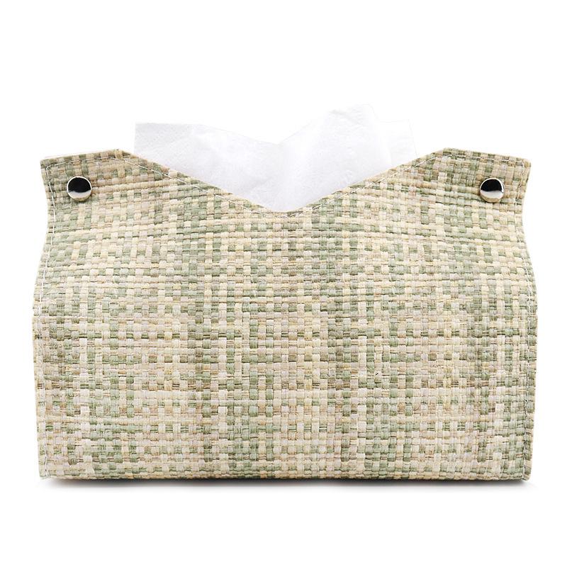 Creative Woven Leather Small Fragrant Style Tissue Box For Home Living Room Bedroom Car Paper Box Gift Home Decoration
