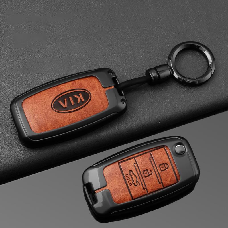 2026 Hot Car Sticker Alloy Car Flip Key Case Cover Shell Fob For KIA RIO 3 K2 K3 K4 K5 Sportege Picanto Optima Soul Ceed Sorento