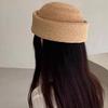 Sombreros de Sol Artísticos de Painter Berets Pillbox Hat Tejido de Paja de Papel Weave Círculo Cóncavo Superior Sombrero de Paja para Mujer