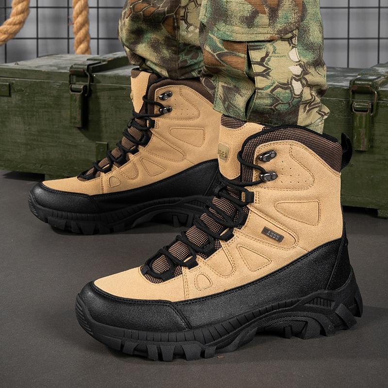 Fashion Men Tactical Boots Lace Up Military Army Boot Unisex Work Hiking Shoe Desert Waterproof Brand Climbing Shoe Male Ankle Size Plus