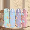 1PC Easter Bunny Egg Cute Doodle Pattern 750ml Color Plastic Sports Water Bottle Leakproof Flip Straw Lid Suitable for Sports Office Home Use