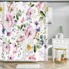 3D Colorful Flowers Leaves Birds Printing Bathroom Waterproof Shower Curtain with Hooks Home Decoration Polyester Bath Curtains