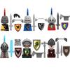 MOC Medieval Building Blocks Castle Knights Army Soldiers Warrior Accessories Warhorse Helmets Shields Armor Toy Gifts S036 DIY