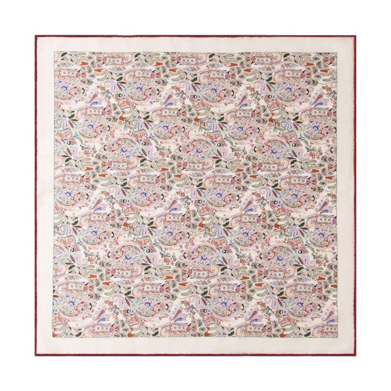 Men s Mulberry Silk Paisley Square Scarf One Size