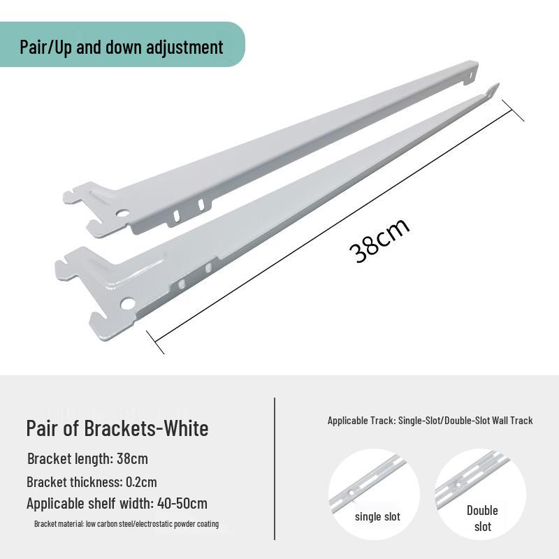 Adjustable Wall-Mount Shelf Bracket for Wooden Boards