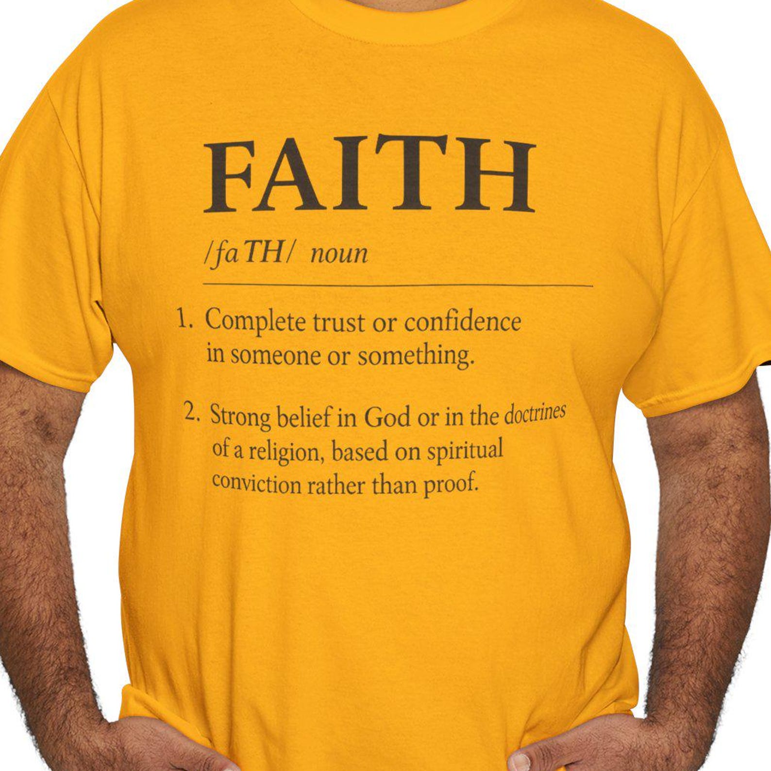 Faith Definition Tee | Minimal Religious Scripture Typography Shirt 3XL