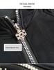 LIUHUO Children's Figure Skating Suit: Fashionable Black Diamond-Accent Pants and Training Costume