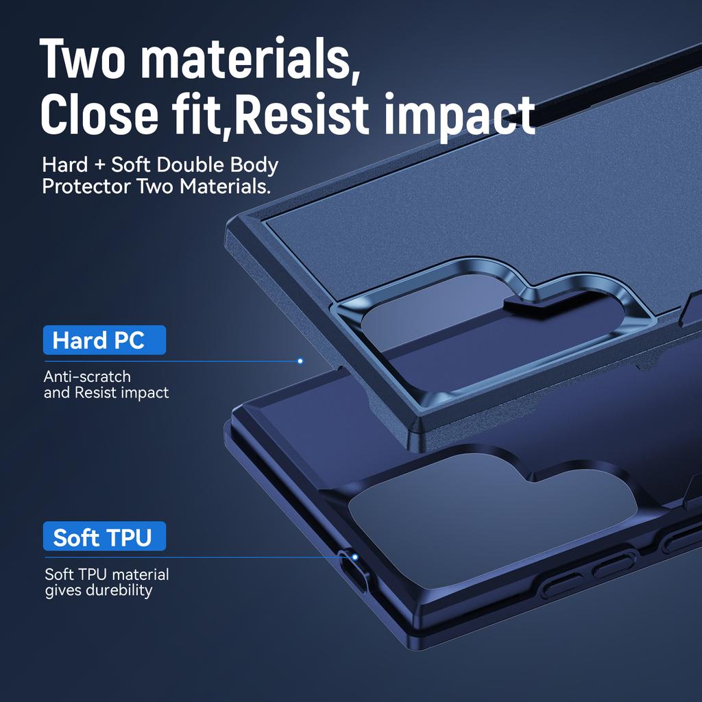 PC Silicone 2 In 1 Hard Cover Case for Samsung Galaxy S24 Ultra S23 FE S22 S21 S20 Plus S 23 24 22 Mobile Phone Accessories Bag